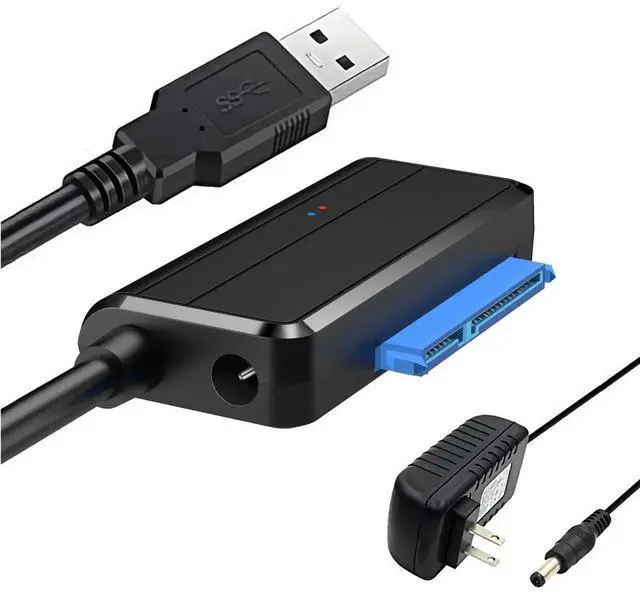Main image of SATA to USB Cable USB 3.0 to 2.5 3.5 inch Hard Drive Adapter External Converter for SSD/HDD Data Transfer, with 12V/2A Power Supply, Support UASP, Black
