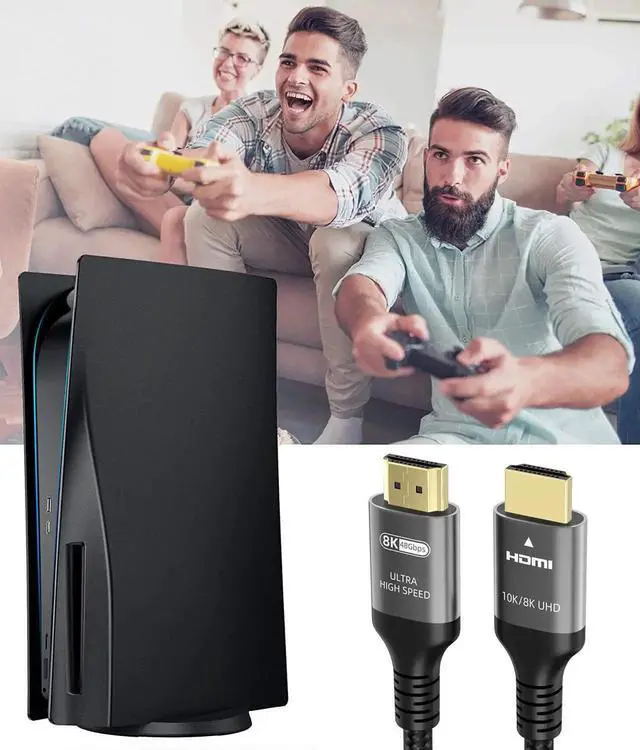 Alt view image 3 of 7 - 10K 8K 4K HDMI Cable 48Gbps 6.6 FT, Certified Ultra High Speed HDMI® Cable 4K 240Hz 144Hz 120Hz 8K60Hz 0.01ms HDR10+ eARC HDCP2.3 Netflix Roku TV PC Monitor Projector PS5 Xbox