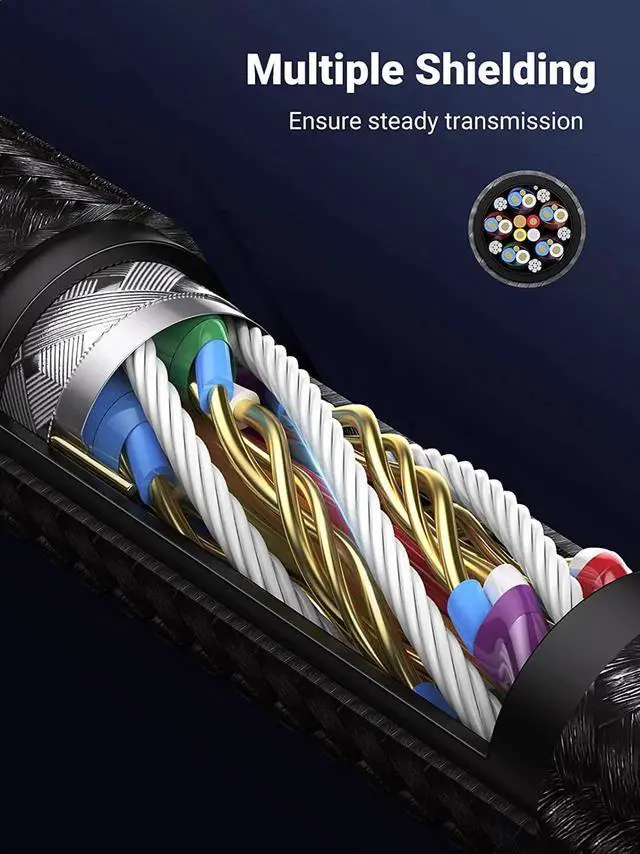 Alt view image 5 of 6 - UGREEN Displayport Cable 1.4 8K DisplayPort to DisplayPort Cable Nylon Braided DP to DP 8K 60Hz 4K 144Hz and 1080P 240Hz Support 32.4Gbps HDR HDCP Gaming Monitor Cable for Laptop PC TV 3FT