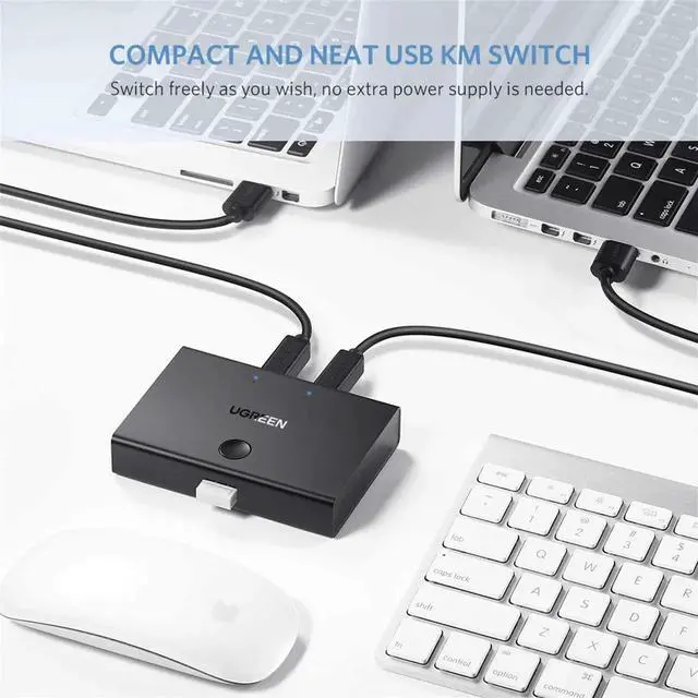 Alt view image 2 of 7 - UGREEN USB Sharing Switch USB 2.0 Peripheral Switcher Adapter Box 2 Computer Share 1 USB Device Hub for Printer Scanner with 2 Pack USB 2.0 Male Cable