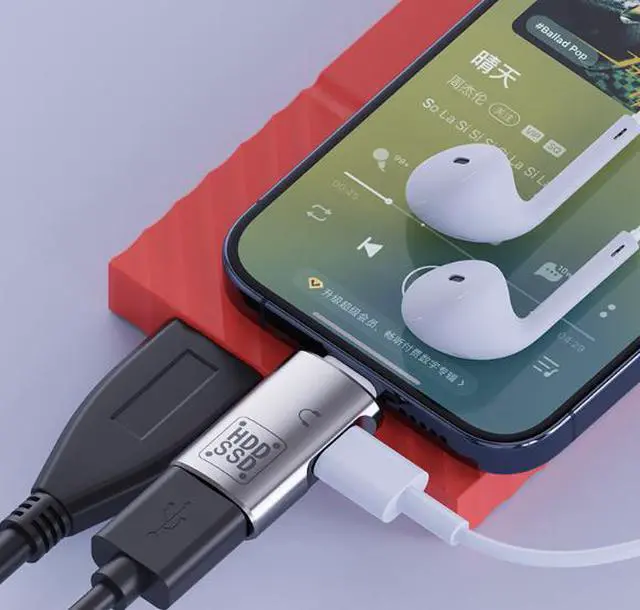 Alt view image 4 of 4 - USB-C to USB 3.0 OTG Splitter 2-in-1 Type-C Female to USB-A Dual Port Adapter for Phone/Tablet/Laptop, Connect U-Disk & Digital Headphone/Charger Simultaneously, Aluminum Alloy