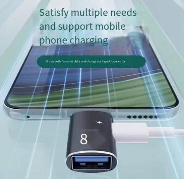 Alt view image 4 of 4 - USB-C to USB 3.0 OTG Adapter Type-C Female to USB-A Male Converter for Phone/Tablet/Laptop, Support Fast Charging & 5Gbps Data Transfer, Plug-and-Play for U-Disk/Keyboard/Mouse