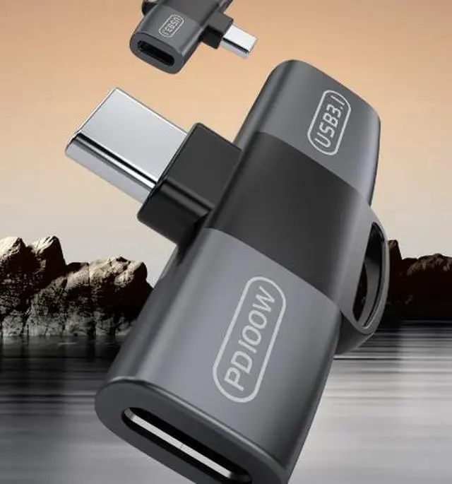 Alt view image 2 of 5 - USB C to Dual USB C Adapter 2-in-1 Zinc Alloy 3.1 Gen2 OTG Splitter, 10Gbps Data Transfer & 100W PD Fast Charging Simultaneously, Type-C Male to 2 Female Ports for MacBook/iPad/Phone