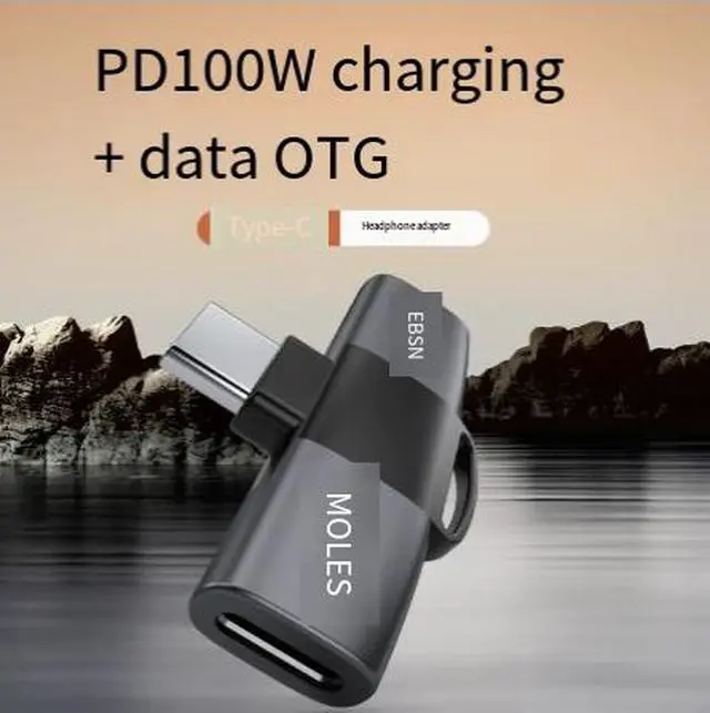 Alt view image 3 of 5 - USB C to Dual USB C Adapter 2-in-1 Zinc Alloy 3.1 Gen2 OTG Splitter, 10Gbps Data Transfer & 100W PD Fast Charging Simultaneously, Type-C Male to 2 Female Ports for MacBook/iPad/Phone