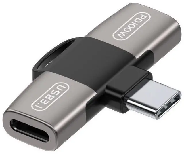 Main image of USB C to Dual USB C Adapter 2-in-1 Zinc Alloy 3.1 Gen2 OTG Splitter, 10Gbps Data Transfer & 100W PD Fast Charging Simultaneously, Type-C Male to 2 Female Ports for MacBook/iPad/Phone