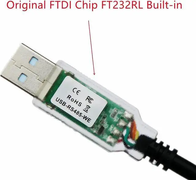 Alt view image 2 of 7 - FTDI USB-RS485-WE-1800-BT Cable USB to RS485 UART Serial Adapter Converter Cable USB-RS485-WE Cable 1.8M 6 Way Wire End