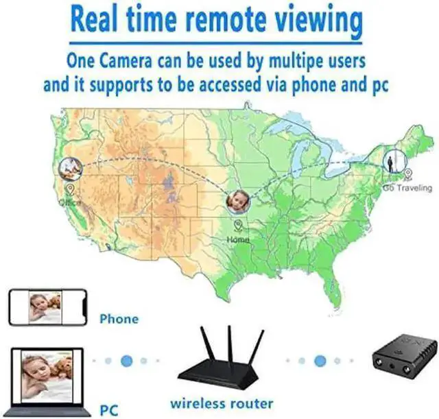Alt view image 3 of 5 - WISDUM Rettru XD-WiFi Smallest Surveillance Camera Wi-Fi HD 1080P with Night Vision,Motion Detection,Cloud Storage,Remote Viewing,Compatible with Android/iOS Phone APP,Window/MAC PC
