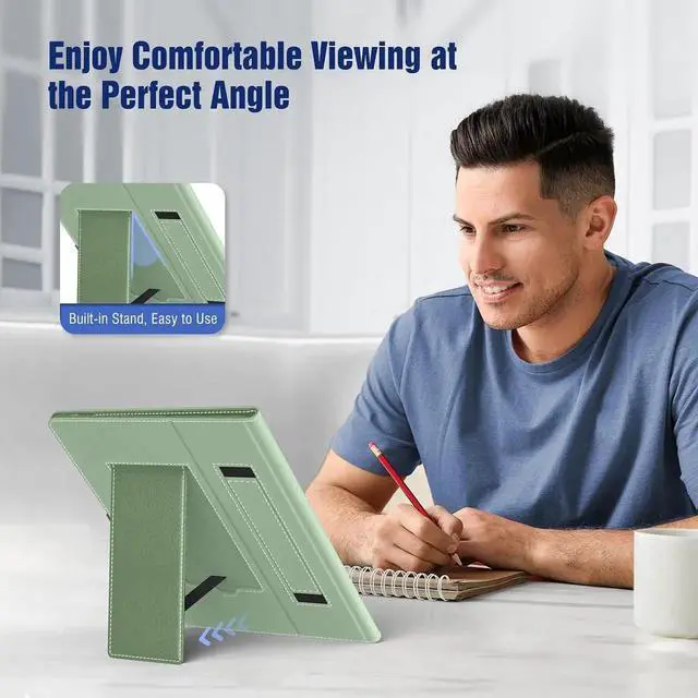 Alt view image 6 of 7 - TiMOVO Case Compatible with Remarkable Paper Pure 10.3 Inch 2026 with Pen Loop, Lightweight Folding Stand Cover with Hand Strap, Laurel Green