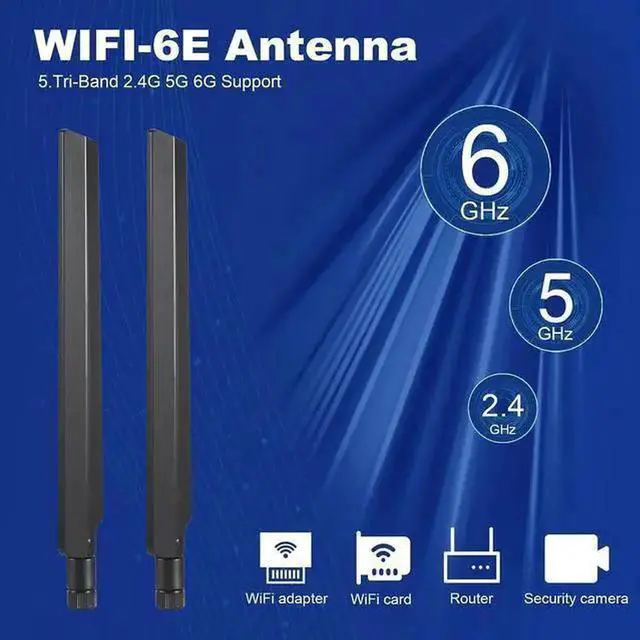 Alt view image 6 of 6 - Wireless Adapter WISDUM Eifagur WiFi 6E Tri-Band 2.4GHz + 5 GHz + 6GHz 9dBi Omnidirectional WiFi Antenna for PC Desktop Computer PCI-E WiFi Network WiFi 6E Card USB WiFi Adapter Bluetooth Card Wireles