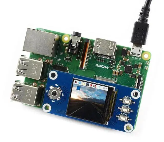 Alt view image 4 of 7 - waveshare 1.3inch LCD Display HAT for Raspberry Pi 4B/3B+/3B/2B/Zero/Zero W/Zero WH, IPS Screen 240x240 Pixels RGB, 65K Display Color with Embedded Controller Communicating via SPI Interface