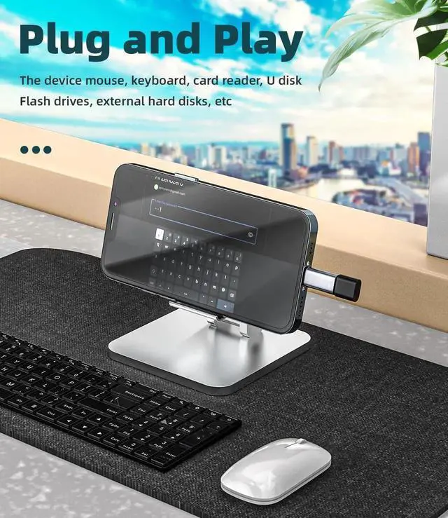 Alt view image 4 of 7 - for iPhone OTG Adapter Audio Headphone Dongle (2Pack) USB C Female to Lightning Male Charger Data Sync Converter Type-C Camera Card Reader Flash Drive Mouse Keyboard 14 13 12 Pro Max for iPad