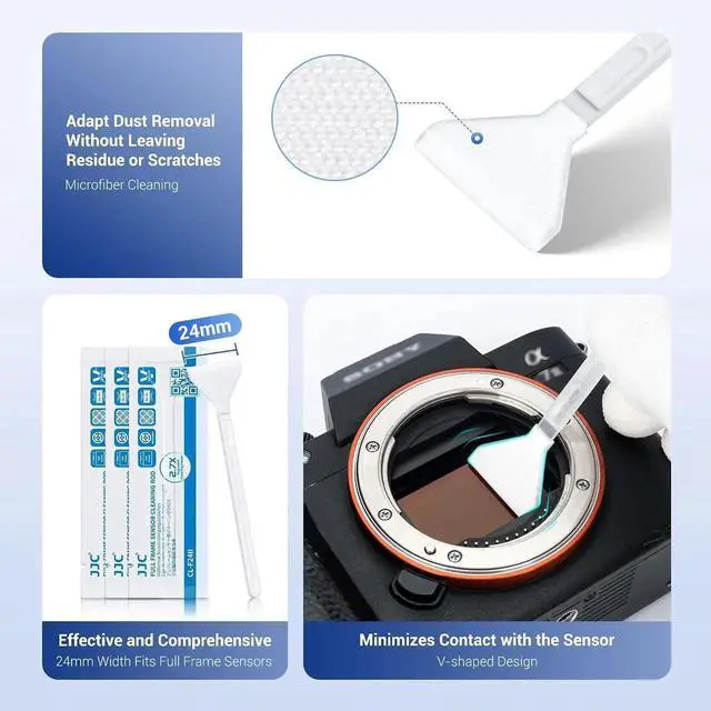 Alt view image 5 of 7 - Upgraded Camera Sensor Cleanning Kit with Bright Built in Light Cleaner Handle & 10PCS 24MM Full Frame Sensor Cleaning Swabs & Sensor Cleaning Solution for Full-Frame Sensor CCD and CMOS Sensors Clean