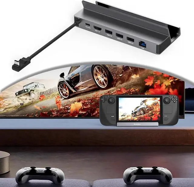 Alt view image 5 of 7 - 6-in-1 USB Hub Aluminum Alloy Docking Station For SteamDeck Base Connector Docking Station 1000MbpsEthernet 3x5GbpsUSB 6-in-1 Docking Station USB3.0 HUB 5G For SteamDeck Dock For SteamDeck Dock 4K60Hz