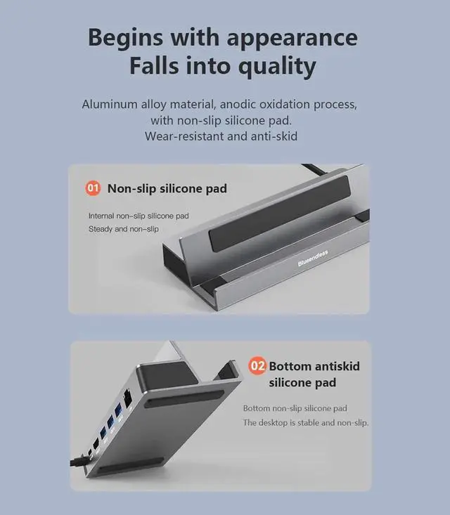 Alt view image 7 of 7 - 6-in-1 USB Hub Aluminum Alloy Docking Station For SteamDeck Base Connector Docking Station 1000MbpsEthernet 3x5GbpsUSB 6-in-1 Docking Station USB3.0 HUB 5G For SteamDeck Dock For SteamDeck Dock 4K60Hz