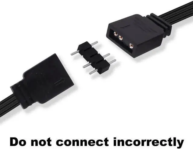 Alt view image 5 of 7 - ARGB Extension Cable 5V 3 Pin Addressable RGB Connector Adapter Extension Cable Synchronous Cord Wire for ARGB LED Fans-1M/3.3FT-2Pcs