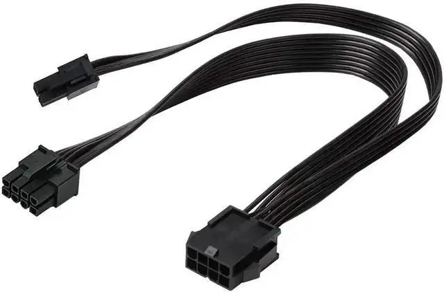 Alt view image 7 of 7 - ATX CPU 8 Pin Female to Motherboard 8 Pin Male + 4 Pin Male Power Supply Cable EPS 12V for Motherboard Converter Adapter Power Extension Cable 16 Inches