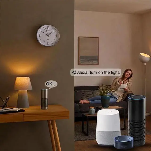 Alt view image 2 of 7 - Tuya Smart WiFi+Bluetooth RGB LED Bulb 4-Pack, 9W Dimmable Color Changing Light 800lm, 120° Beam, AC200-240V, Works with Alexa & Google Home E26/E27 Screw Base