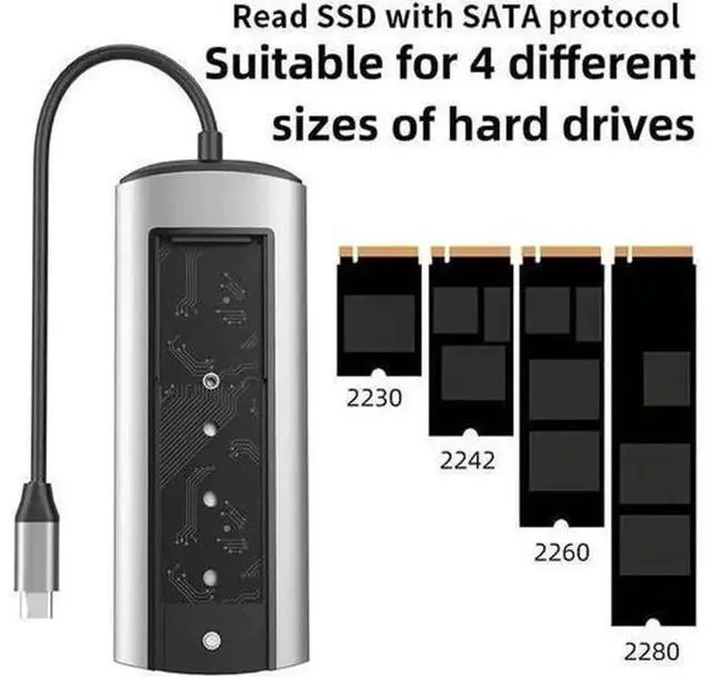 Alt view image 2 of 4 - 6 in 1 sata SSD HUB USB C Dock Station with Disk Storage Function USB 3.0 Type C to HDMI-Compatible Laptop For Macbook Laptop Pc