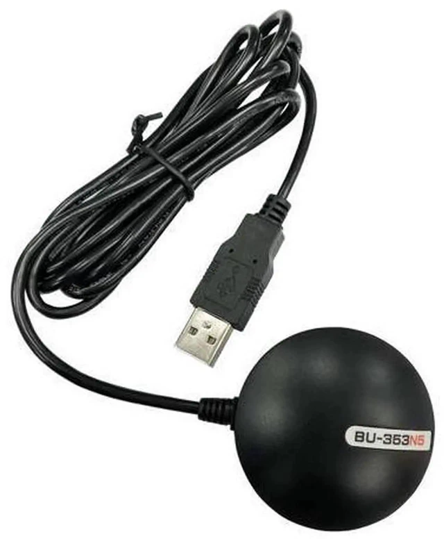Main image of GlobalSat BU-353N5 USB GNSS Receiver, Black, Made in Taiwan