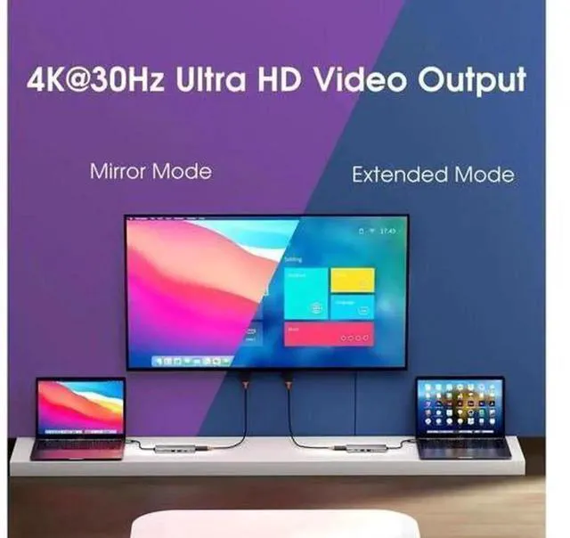 Alt view image 6 of 7 - USB C Docking Station, 8 in 1 USB C Hub with 10Gbps M.2 PCIe/SATA SSD Enclosure, 4K HDMI, 100W PD, 10Gbps USB C/USB-A Gen 3.2/3.1, SD/TF, USB-A Port for Windows, Mac OS USB-C Laptop