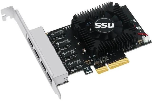Alt view image 4 of 7 - Network Card RTL8245F Gigabit Ethernet PCI Express PCIE Network card 2.5Gbps LAN Adapter 4 Port RJ45 Network Card for Desktop PC