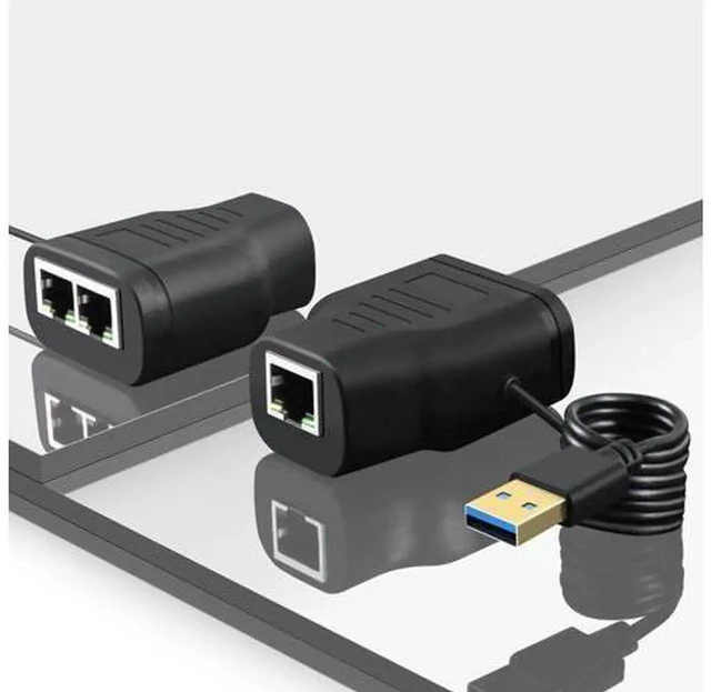 Alt view image 2 of 4 - RJ45 Ethernet Splitter 1-to-2, Gigabit, with USB Power, LED Indicator, for Sharing One Ethernet Port Between Two Devices