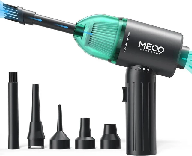 Main image of Electric Compressed Air Duster & Vacuum, MECO Electric Air Blower, 4 in 1 Function Powerful 3-Gear to 90000RPM/12000PA Keyboard Cleaner, Rechargeable Cordless Air Duster for Computer/Car/Pet Hair