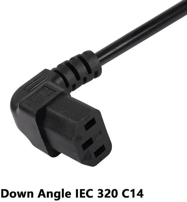 Alt view image 2 of 7 - 0.3m Down Angle C13 to C14 Panel Mount Power Cable, 90 Degree IEC 320 C13 Female to C14 Male PDU Power Supply Extension Cord for Monitors,Computers,Etc(Dc13m-c14)