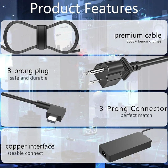Alt view image 6 of 7 - 230W Blade 15 Charger Compatible with Blade 15 16 14 17 RC30-024801 RZ09-0248 RTX 5070 3060 RTX3070 Pro 17/4K RTX3080 RTX2070 RTX2080 GTX1060-1070 19.5V 11.8A Gaming Power Adapter