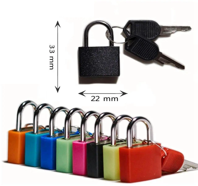 Alt view image 5 of 6 - 8 Pack Locks Small Padlock with Key Luggage Gym Locker Lock Mini Colorful Padlock for Outdoor School Home B