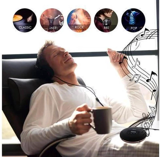 Alt view image 3 of 7 - Werleo Portable CD Player Headphones HOTT Personal CD Walkman Music Player LCD Display Anti-Skip Protection Shockproof Anti Scratch Function Support CD MP3 CD CD-R CD-RW Format
