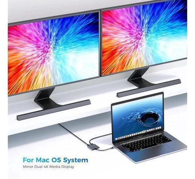 Alt view image 5 of 7 - USB C to DisplayPort(DP) and HDMI Adapter Dual Monitor Adapter for HP Surface Laptops Thunderbolt 3/USB C Type C to HDMI DP Hub Dongle 4K @60hz.