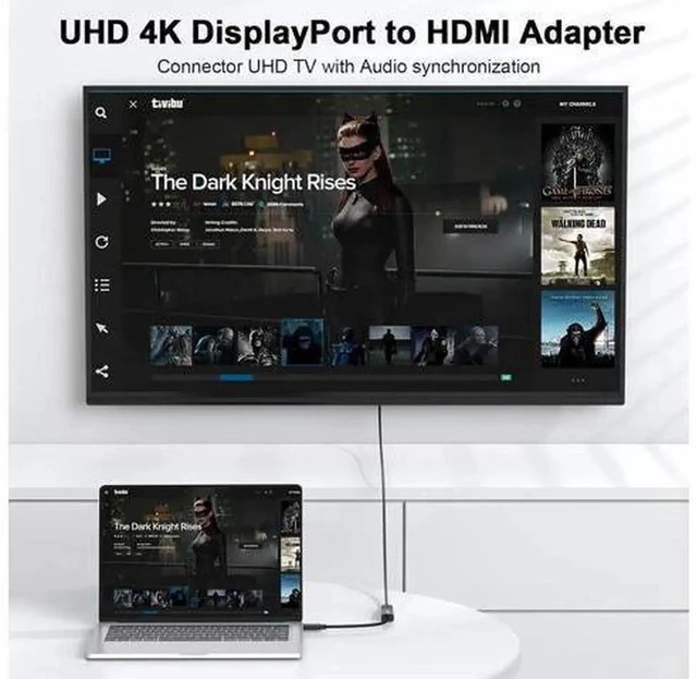 Alt view image 2 of 7 - DisplayPort to HDMI Adapter 4K 5-Pack Display Port DP to HDMI Adapter Cable Male to Female Compatible with Computer Monitor TV Projector (5 Black)