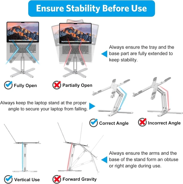 Alt view image 2 of 7 - LA10 360° Rotating Laptop Stand Riser Foldable for Desk, Silver