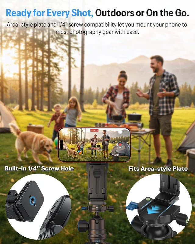 Alt view image 5 of 7 - TP02-Pro 5 in 1 Magnetic Phone Holder for Vlogging Essentials, Black