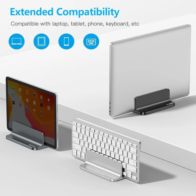 Alt view image 7 of 7 - Vertical Laptop Stand Holder, Adjustable Dock for MacBook, Black