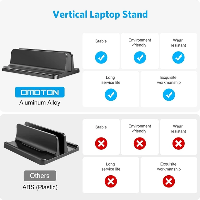 Alt view image 5 of 7 - Vertical Laptop Stand Holder, Adjustable Dock for MacBook, Black