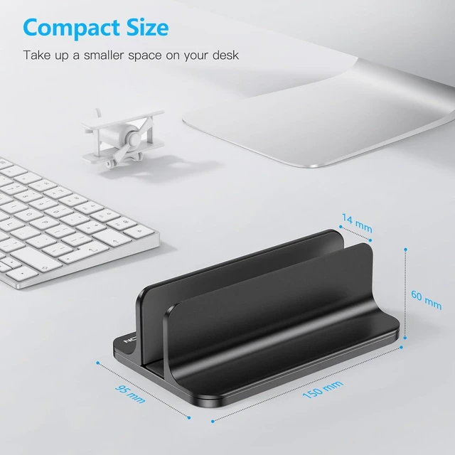 Alt view image 6 of 7 - Vertical Laptop Stand Holder, Adjustable Dock for MacBook, Black