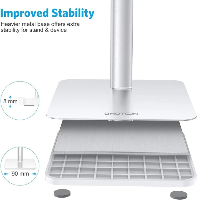Alt view image 5 of 7 - CA02 Cell Phone Stand with Charging Hole for Desk Lightweight Silver