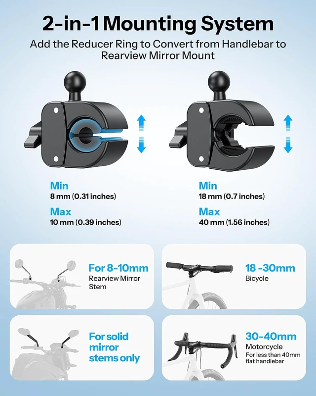 Alt view image 3 of 7 - BK01 Anti-Vibration Bike Phone Mount, Quick Lock for Riders