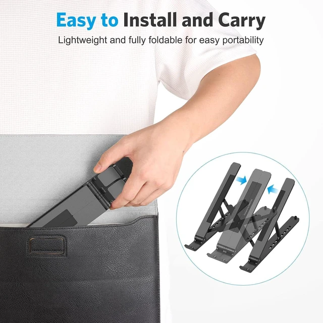 Alt view image 4 of 7 - Portable Laptop Stand, OMOTON Laptop Stand for Desk Ergonomic 7-Levels Angles Adjustable Computer Stand, ABS Laptop Riser Holder Compatible with All Laptops and iPad(10-15.6")
Visit the OMOTON Store