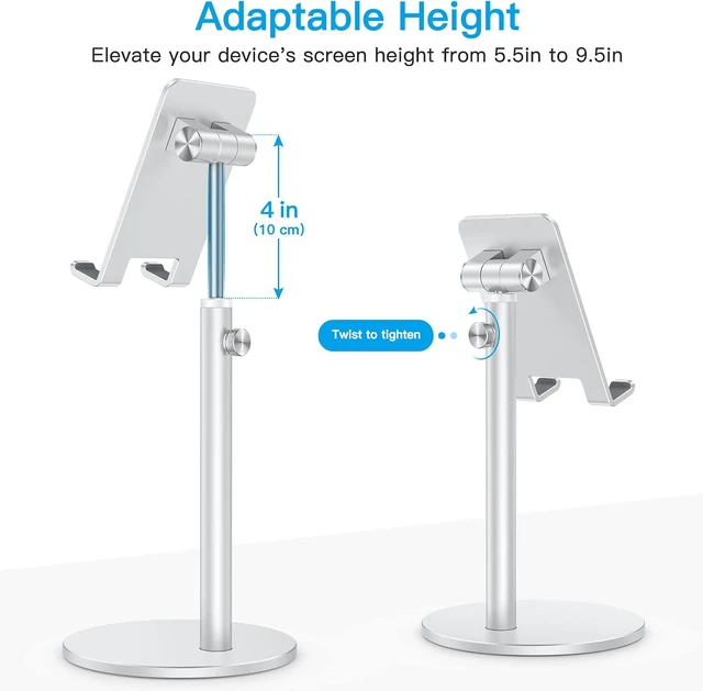 Alt view image 3 of 7 - CA04 Aluminum Tablet Phone Stand, Adjustable Desk Stand Silver