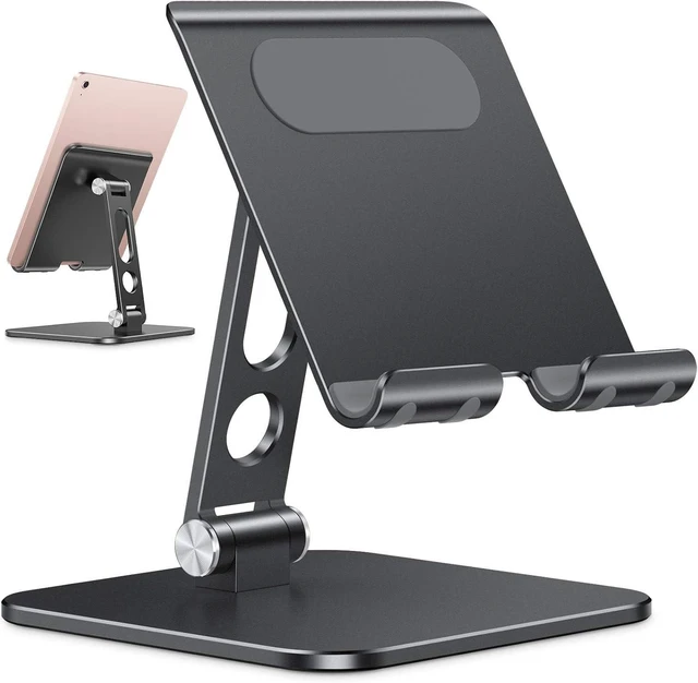 Main image of Upgraded Adjustable Tablet Stand Holder, Heavy Duty Foldable Portable Monitor Stand, Travel Essentials for iPad Pro/Air/Mini, Surface Pro, 4.7''-15.6', Black