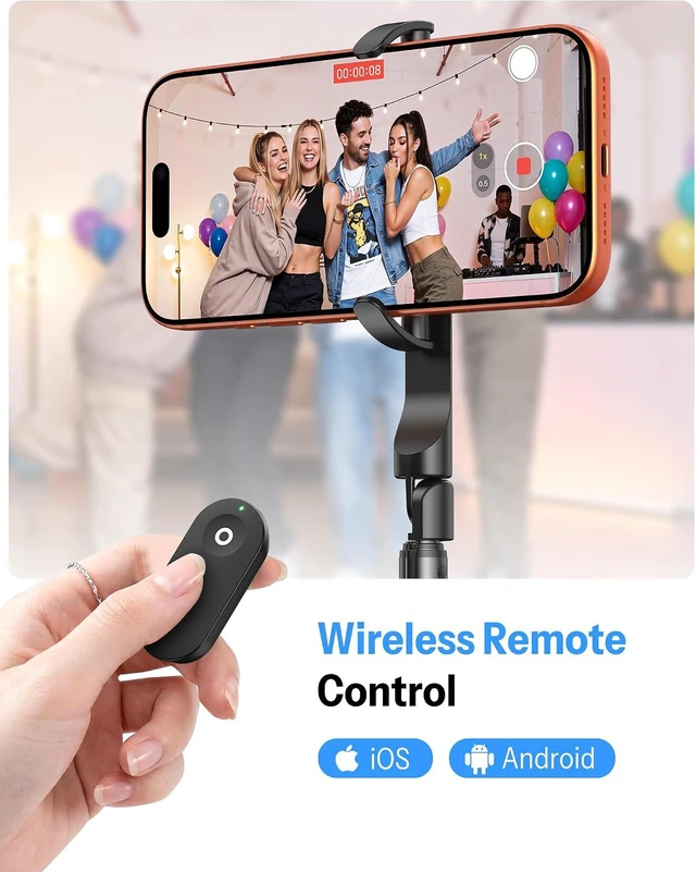 Alt view image 7 of 7 - 68" Magnetic Phone Tripod with Remote, Selfie Stick for iPhone Black