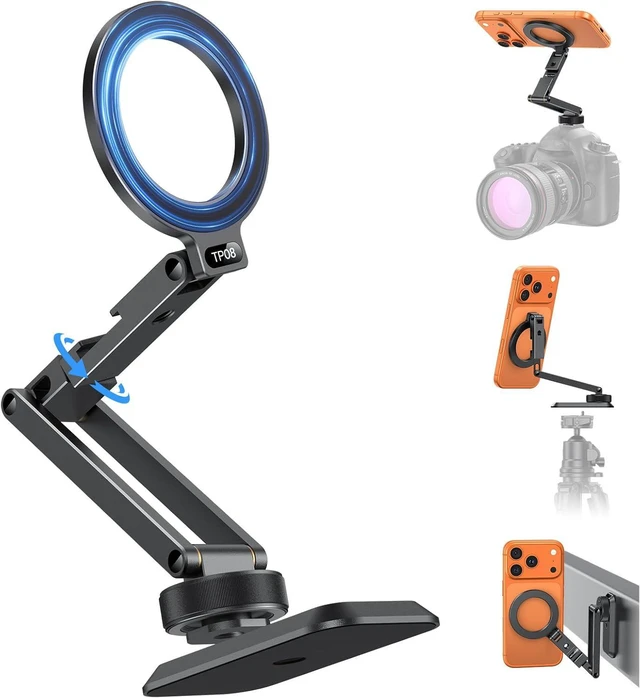 Main image of Magnetic Phone Mount for Tripod Camera with Arca Base Cold Shoe 1/4