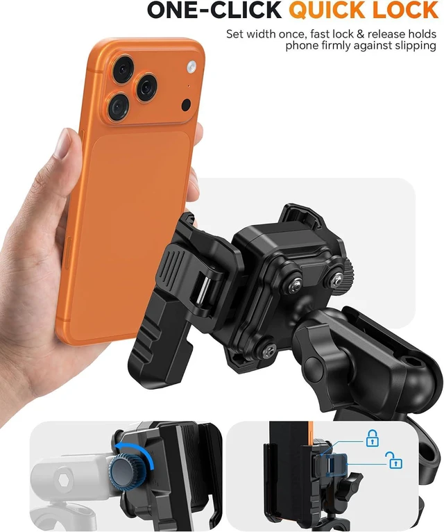 Alt view image 7 of 7 - Motorcycle Phone Mount Anti-Theft, Camera-Friendly Bike Phone Holder