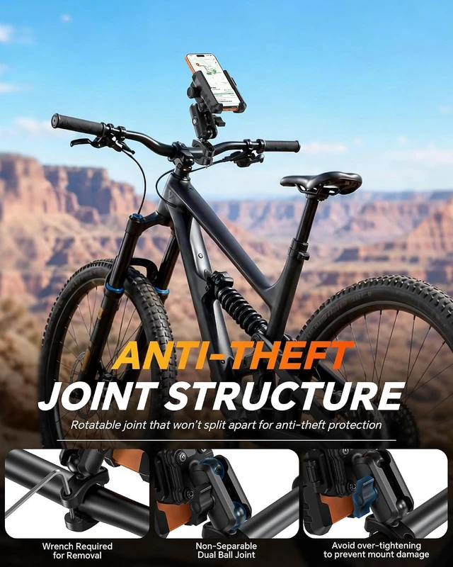 Alt view image 5 of 7 - Motorcycle Phone Mount Anti-Theft, Camera-Friendly Bike Phone Holder