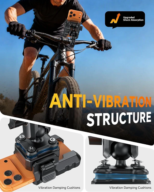 Alt view image 2 of 7 - Motorcycle Phone Mount Anti-Theft, Camera-Friendly Bike Phone Holder