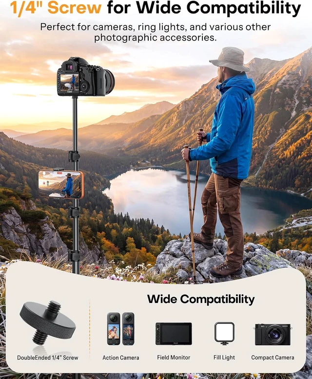 Alt view image 7 of 7 - 65" Tablet Floor Stand Tripod for iPad with Remote, 360°Phone Holder