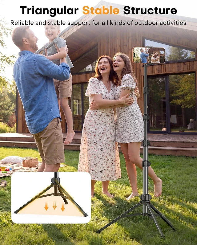 Alt view image 5 of 7 - 65" Tablet Floor Stand Tripod for iPad with Remote, 360°Phone Holder